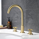 Load image into Gallery viewer, Gooseneck Spout High-Arc Bathroom Faucet with 2 Cross Handle  in Modern 8 in. - SeeiHome