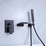 Load image into Gallery viewer, Flat Waterfall Spout Wall Mounted Bathtub Faucet with Handheld Shower - SeeiHome
