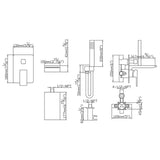 Load image into Gallery viewer, Flat Waterfall Spout Wall Mounted Bathtub Faucet with Handheld Shower - SeeiHome