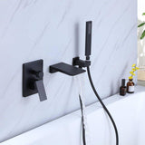 Load image into Gallery viewer, Flat Waterfall Spout Wall Mounted Bathtub Faucet with Handheld Shower - SeeiHome