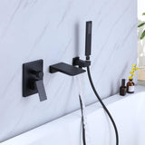 Load image into Gallery viewer, Flat Waterfall Spout Wall Mounted Bathtub Faucet with Handheld Shower - SeeiHome
