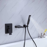 Load image into Gallery viewer, Flat Waterfall Spout Wall Mounted Bathtub Faucet with Handheld Shower - SeeiHome