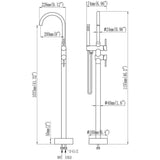 Load image into Gallery viewer, Freestanding Floor Mount Tub Faucet with Curved Spout and Handheld Cylinder Shower - SeeiHome