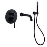 Load image into Gallery viewer, Wall-Mount Swiveling Spout Bathtub Filler Faucet with Handheld Cylinder Shower - SeeiHome