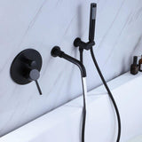 Load image into Gallery viewer, Wall-Mount Swiveling Spout Bathtub Filler Faucet with Handheld Cylinder Shower - SeeiHome