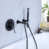 Load image into Gallery viewer, Wall-Mount Swiveling Spout Bathtub Filler Faucet with Handheld Cylinder Shower - SeeiHome