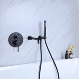 Load image into Gallery viewer, Wall-Mount Swiveling Spout Bathtub Filler Faucet with Handheld Cylinder Shower - SeeiHome