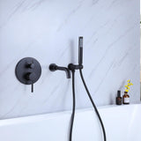 Load image into Gallery viewer, Wall-Mount Swiveling Spout Bathtub Filler Faucet with Handheld Cylinder Shower - SeeiHome
