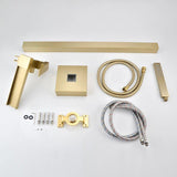Load image into Gallery viewer, Freestanding bathtub faucet  with square knob and swivel waterfall spout - SeeiHome