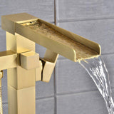 Load image into Gallery viewer, Freestanding bathtub faucet  with square knob and swivel waterfall spout - SeeiHome