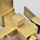 Load image into Gallery viewer, Freestanding bathtub faucet  with square knob and swivel waterfall spout - SeeiHome