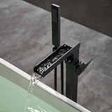 Load image into Gallery viewer, Freestanding bathtub faucet  with square knob and swivel waterfall spout - SeeiHome