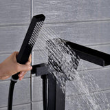 Load image into Gallery viewer, Freestanding bathtub faucet  with square knob and swivel waterfall spout - SeeiHome