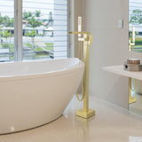 Load image into Gallery viewer, Freestanding bathtub faucet  with square knob and swivel waterfall spout - SeeiHome