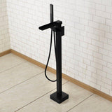 Load image into Gallery viewer, Freestanding bathtub faucet  with square knob and swivel waterfall spout - SeeiHome