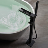 Load image into Gallery viewer, Freestanding bathtub faucet  with square knob and swivel waterfall spout - SeeiHome