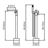 Load image into Gallery viewer, Right Angled Spout Freestanding Bathtub Faucet With Square Knob in Matte Black - SeeiHome