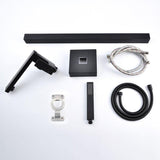 Load image into Gallery viewer, Right Angled Spout Freestanding Bathtub Faucet With Square Knob in Matte Black - SeeiHome