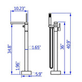Load image into Gallery viewer, Right Angled Spout Freestanding Bathtub Faucet With Square Knob in Matte Black - SeeiHome