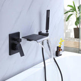 Load image into Gallery viewer, Wide and Flat Waterfall Spout Wall Mounted Bathtub Faucet with Handheld Shower - SeeiHome