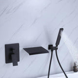 Load image into Gallery viewer, Wide and Flat Waterfall Spout Wall Mounted Bathtub Faucet with Handheld Shower - SeeiHome