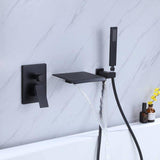Load image into Gallery viewer, Wide and Flat Waterfall Spout Wall Mounted Bathtub Faucet with Handheld Shower - SeeiHome