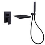 Load image into Gallery viewer, Wide and Flat Waterfall Spout Wall Mounted Bathtub Faucet with Handheld Shower - SeeiHome