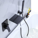 Load image into Gallery viewer, Wide and Flat Waterfall Spout Wall Mounted Bathtub Faucet with Handheld Shower - SeeiHome