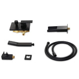 Load image into Gallery viewer, Waterfall Wall-Mount Square Handle Bathtub Faucet with Handshower in Brushed Gold Finish - SeeiHome