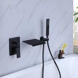 Load image into Gallery viewer, Wide and Flat Waterfall Spout Wall Mounted Bathtub Faucet with Handheld Shower - SeeiHome