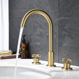 Load image into Gallery viewer, Gooseneck Spout High-Arc Bathroom Faucet with 2 Cross Handle  in Modern 8 in. - SeeiHome