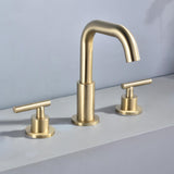 Load image into Gallery viewer, Mid-arc 360 degree swivle spout Sink Faucet with Widespread 2-Handle in Solid Brass - SeeiHome