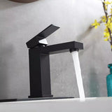 Load image into Gallery viewer, Modern right angle Sink Faucet with Single handle in Matte Black - SeeiHome