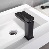 Load image into Gallery viewer, Modern right angle Sink Faucet with Single handle in Matte Black - SeeiHome