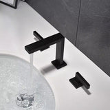 Load image into Gallery viewer, Right-angled Spout Deck Mounted Bathroom Sink Faucet Double Handle Solid Brass - SeeiHome