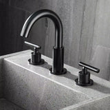 Load image into Gallery viewer, 8 in. Widespread 2-Handle High-Arc Bathroom Faucet in Matte Black - SeeiHome