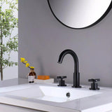 Load image into Gallery viewer, 8 in. Widespread 2-Handle High-Arc Bathroom Faucet in Matte Black - SeeiHome