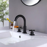 Load image into Gallery viewer, 8 in. Widespread 2-Handle High-Arc Bathroom Faucet in Matte Black - SeeiHome