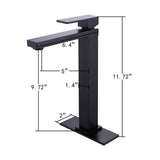 Load image into Gallery viewer, Tall Spout Right Angle Sink Faucet with Single handle in Matte Black - SeeiHome