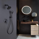 Load image into Gallery viewer, Pressure Balance Rain Shower System Wall-Mount Dual Function Shower Set in Matte Black - SeeiHome